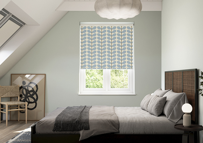 Orla Kiely Two Colour Stem, Powder Blue - Roller Blind - Image 3